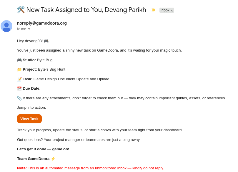 Email a task