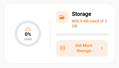 Storage usage widget