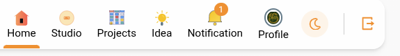 Notification bell with unread badge