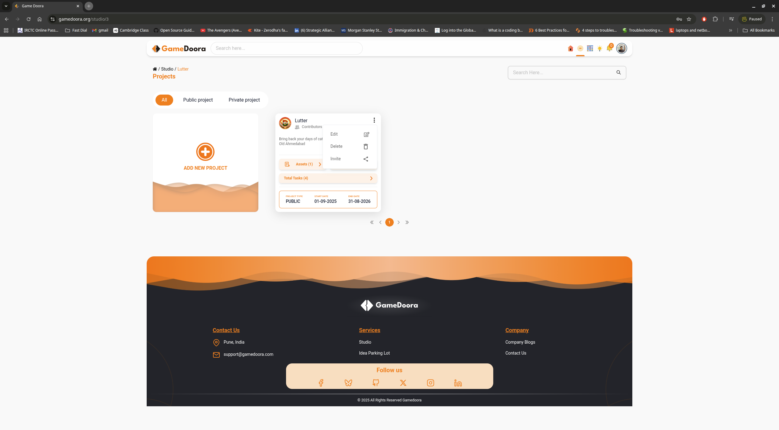 Edit project settings