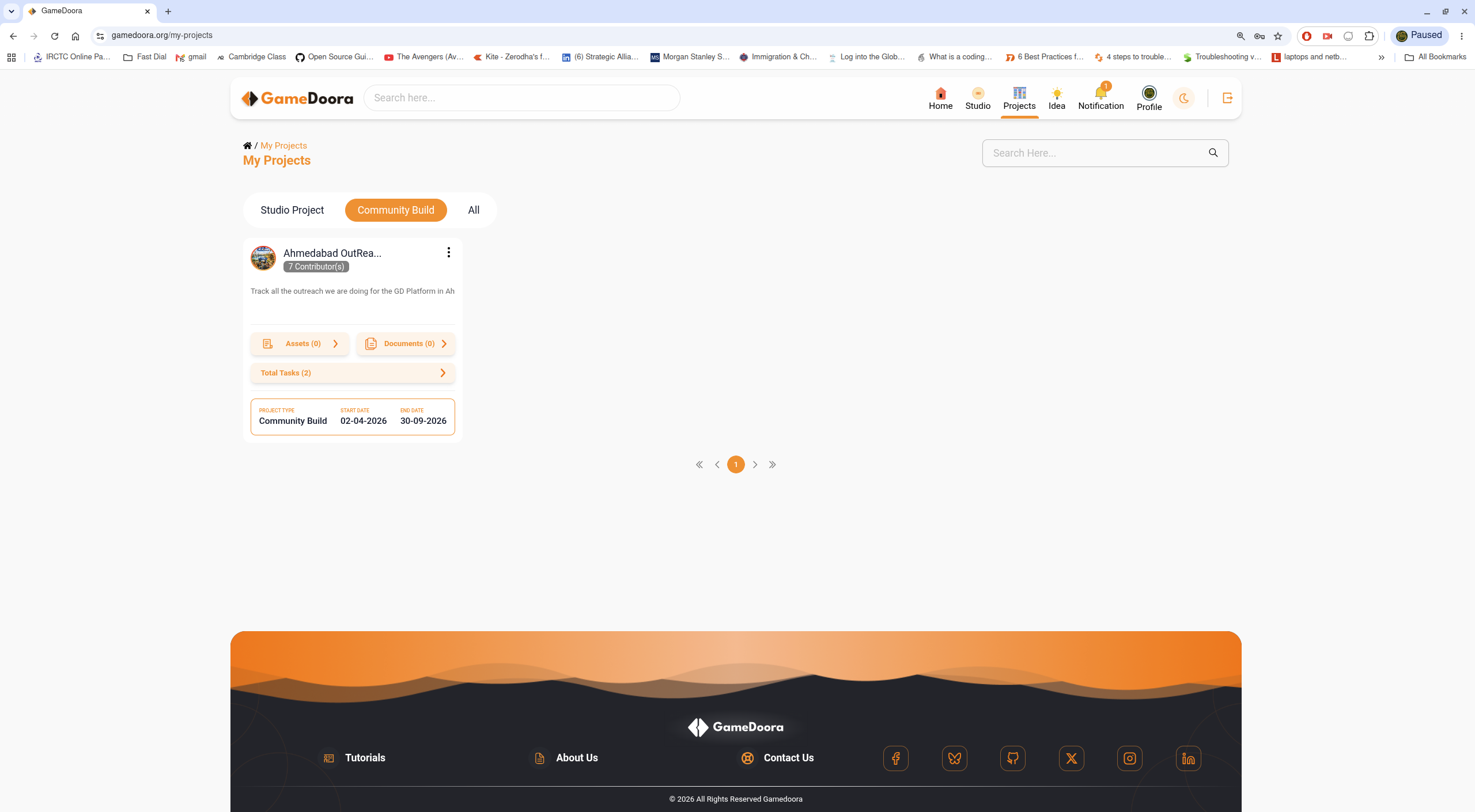 Project list tabs