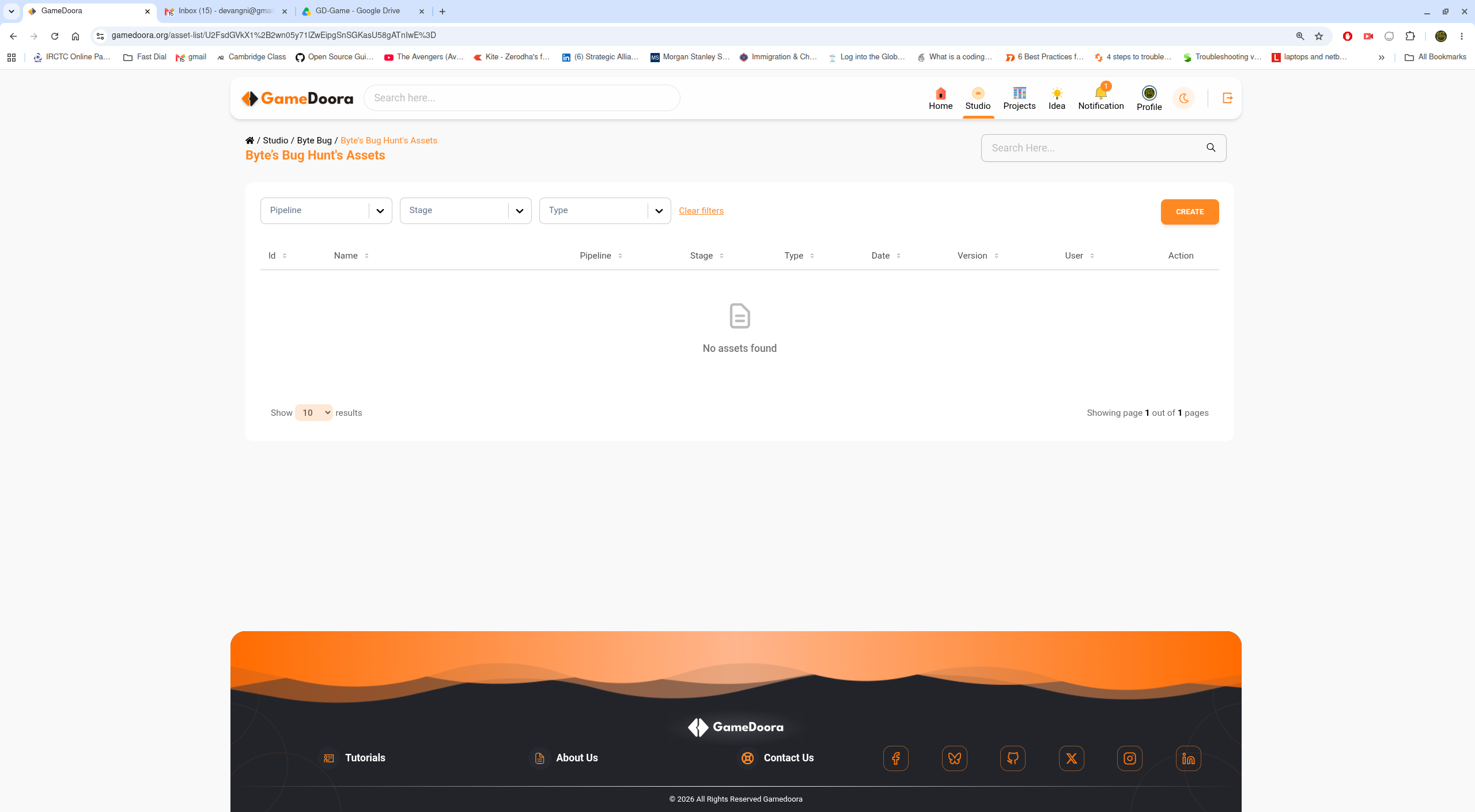 Project-scoped assets tab